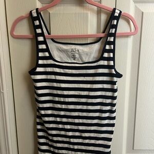 J. Crew Black and White Striped Top
